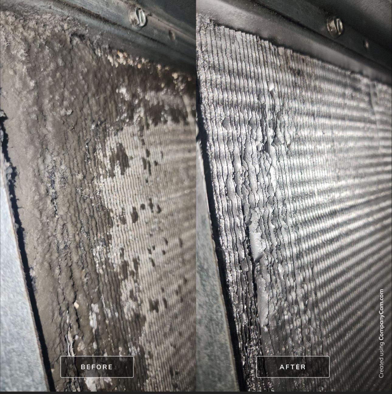 Bathroom mold remediation case — AC evaporator coil cleaned · referenced from St. Cloud, FL service area · before/after lab cleared