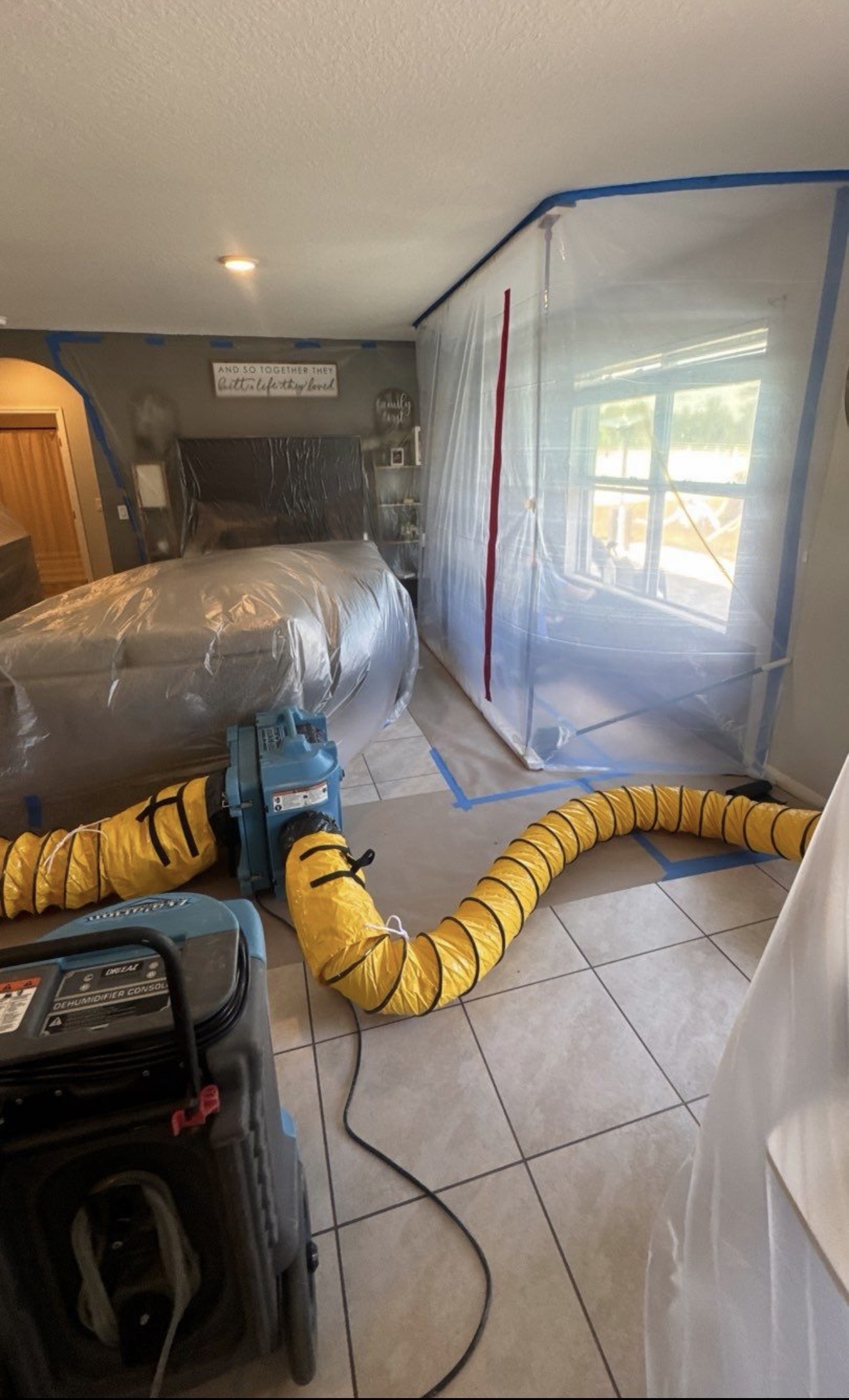 Containment + remediation case — water damage containment · referenced from St. Cloud, FL (East Lake Toho + East Osceola) service area · before/after lab cleared